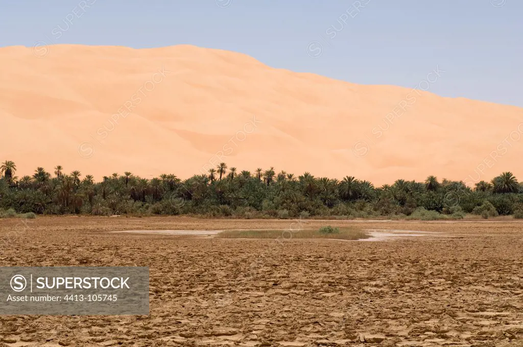 Lake dryed Mandara Erg Awbari Sahara Desert Fezzan Libya