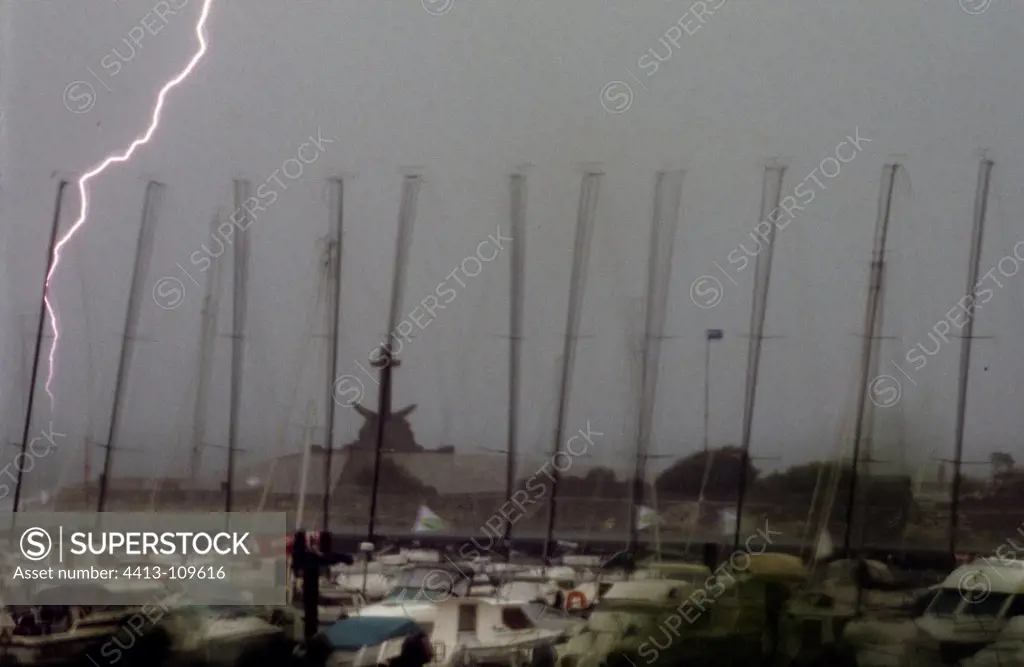 Storm on the harbour of Arcachon France