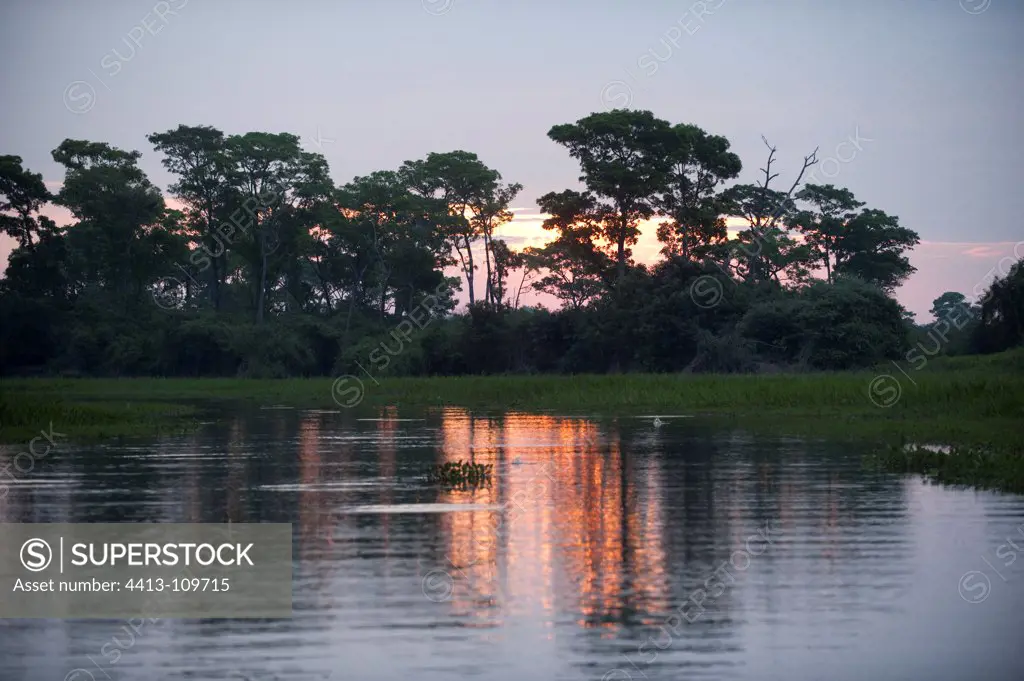 Sunset over water Encontros das Aguas Brazil Pantanal