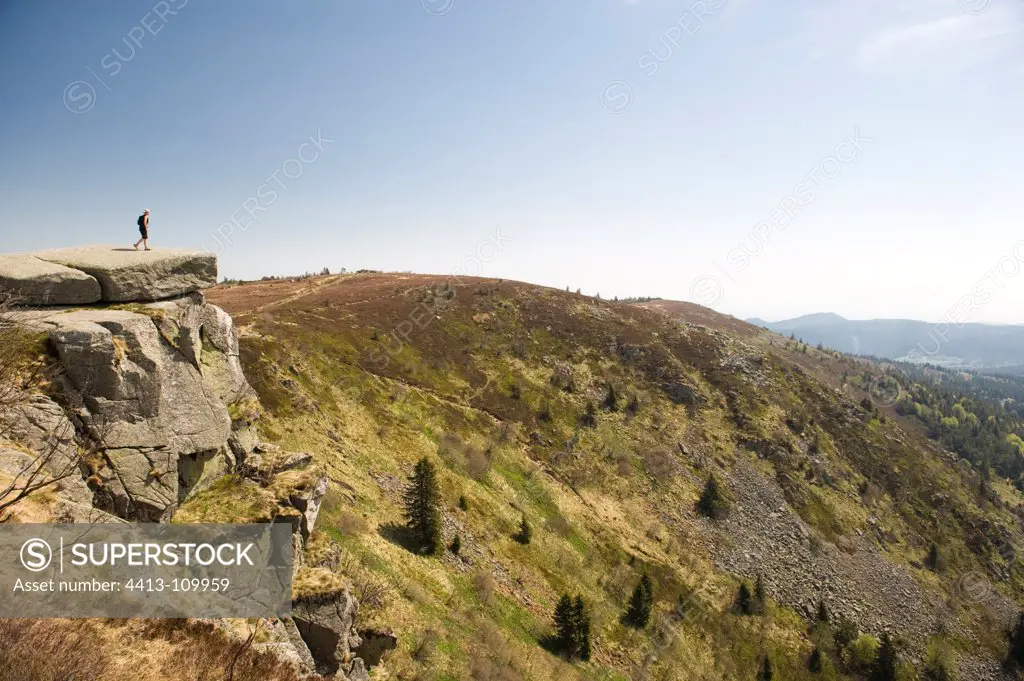 Man on the Rock of the Taubenklang Lawn Faing Vosges