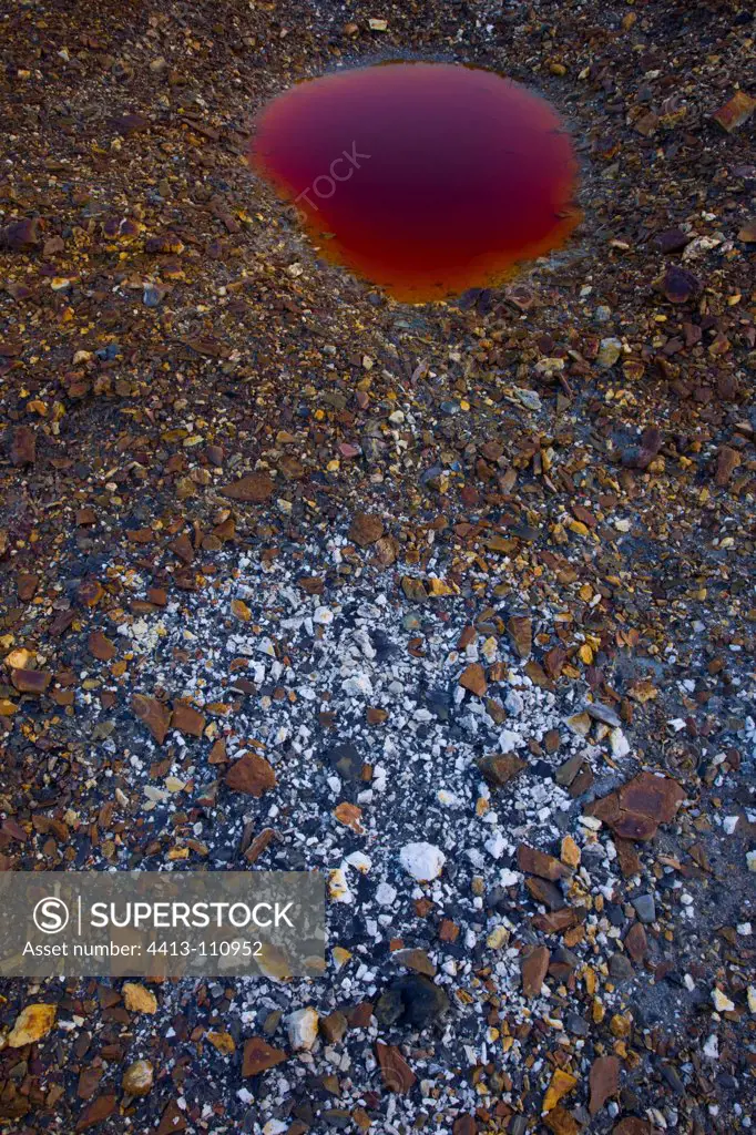 Puddle near the bed of the Rio Tinto in Spain