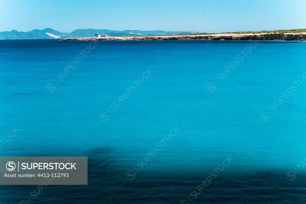 Rocky shore Balearic Formentera Cala Saona