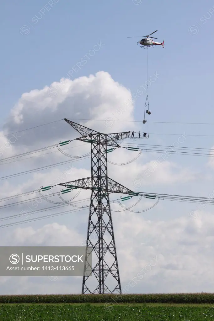Maintenance of high voltage lines Molsheim France
