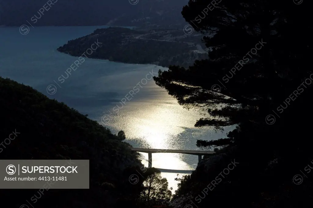 Lake of Sainte-Croix at twilight Verdon RNP France