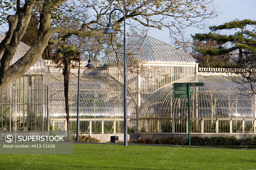 Greenhouses of the botanical garden of Glasnevin Dublin Ireland