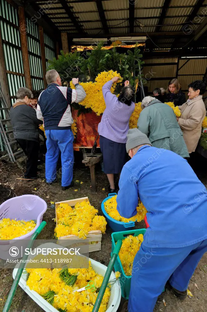 Preparing a tank for the Feast of Daffodils France