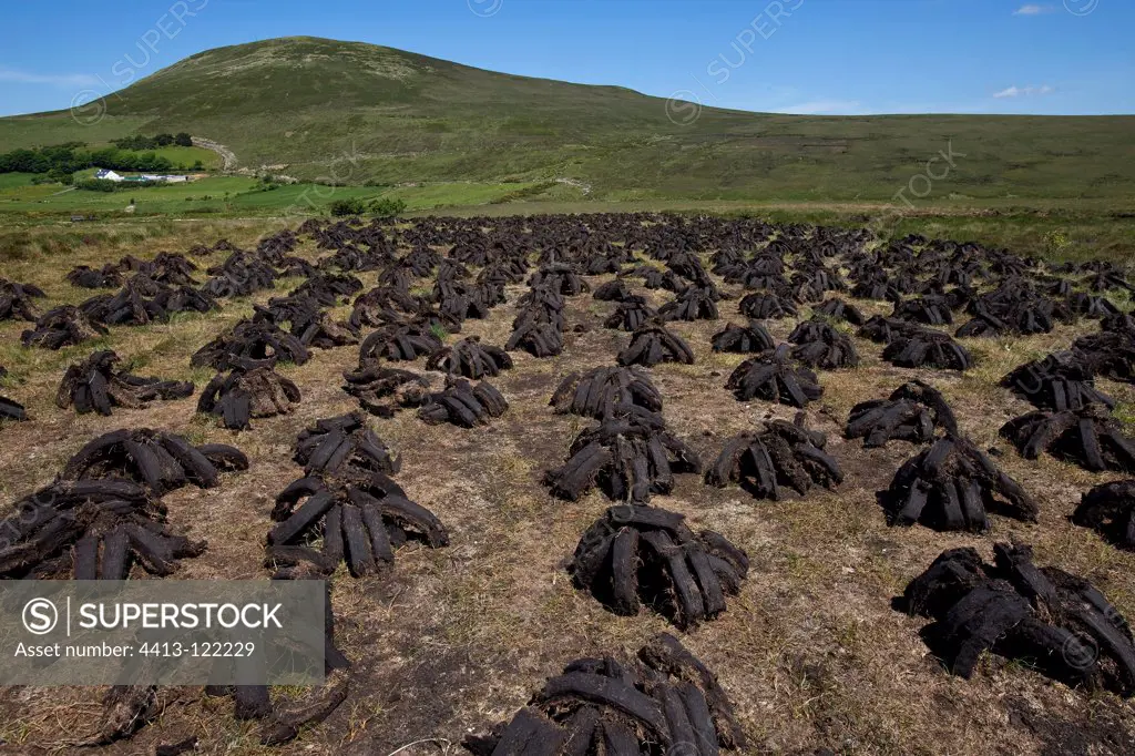 Peat drying in Ireland