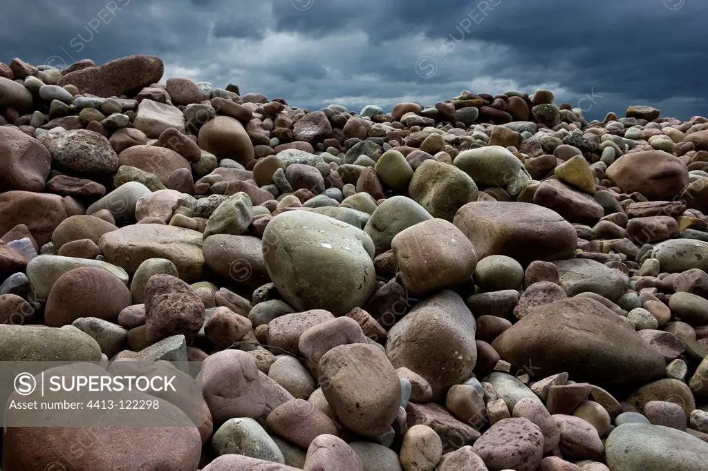 Pebbles by the sea on Achill Island in Ireland
