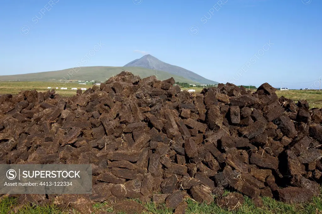Peat for combustible in Achill island Ireland