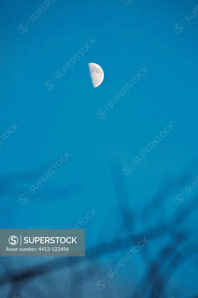 Waxing moon in the sky of Provence in France