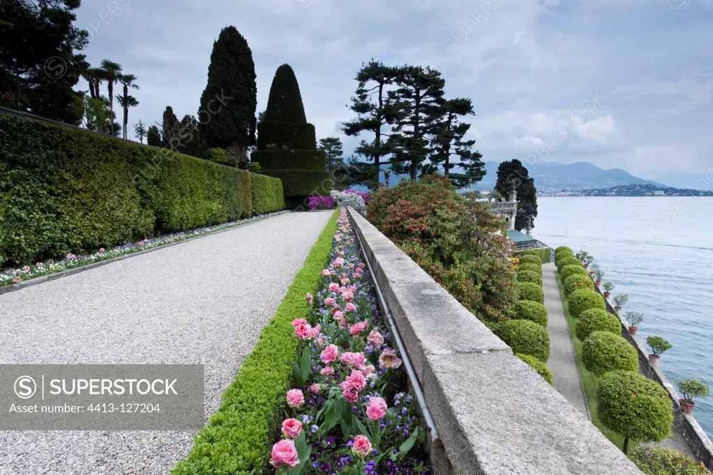 Baroque garden Isola Bella Lake Maggiore Italy