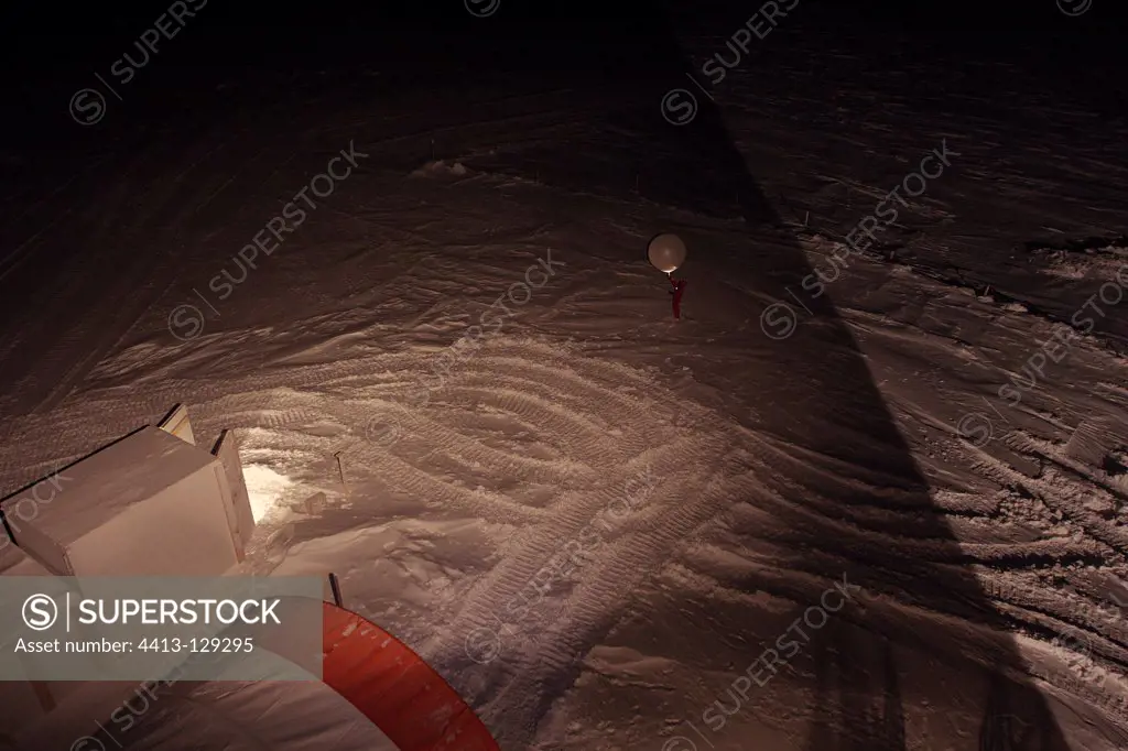 Release of balloon Station Concordia Antarctica