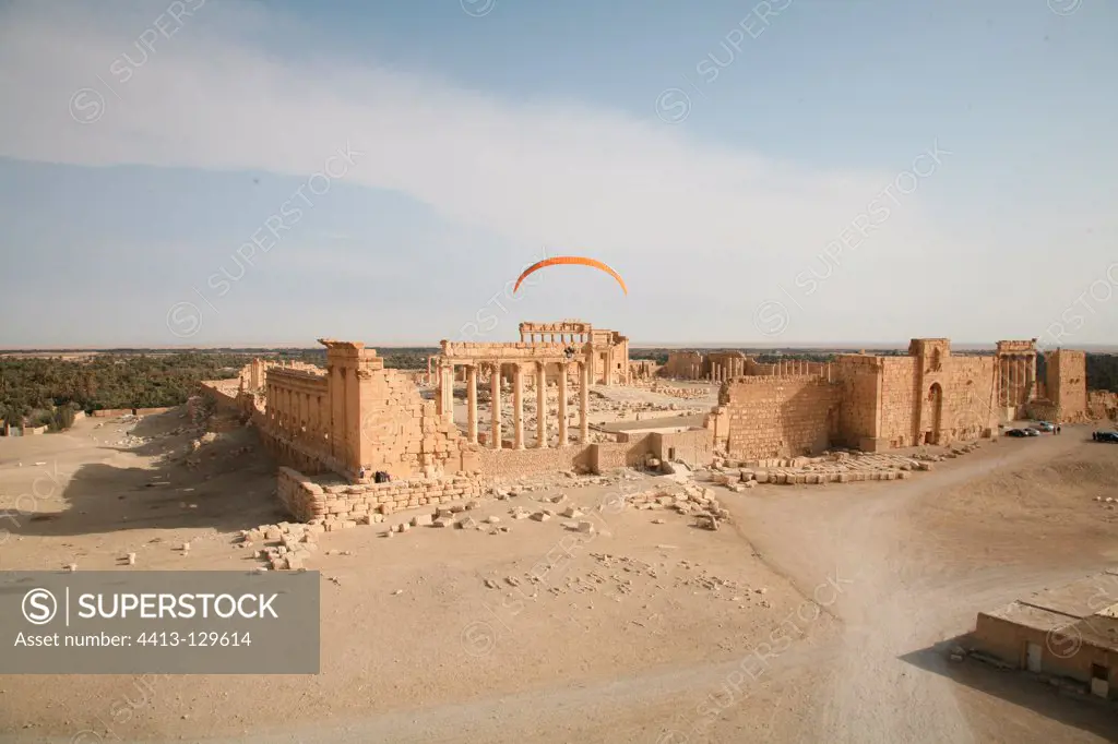Aerial view of the ancient Temple of Nebo Palmyra Syria