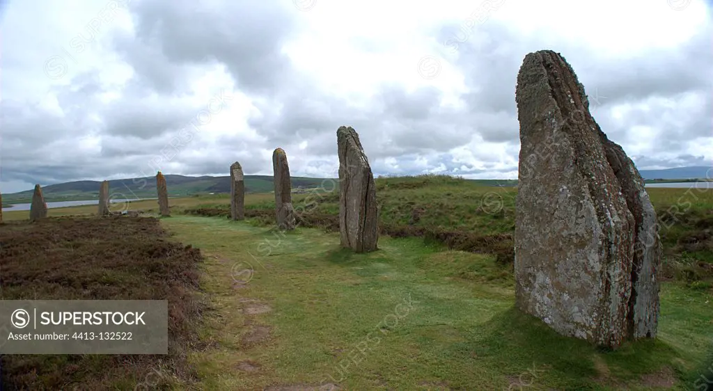Ring of Brodgar megaliths Mainland Orkney Scotland