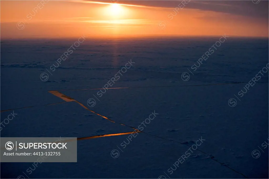 Sunrise on ice Strait Prince of Wales Canada
