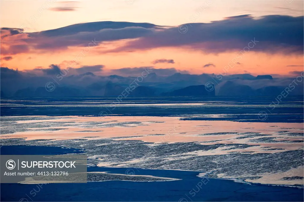 Pack ice to Baffin Island Canada