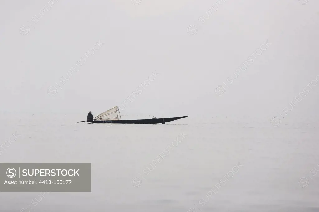 Fishing boat on Inle Lake in Burma