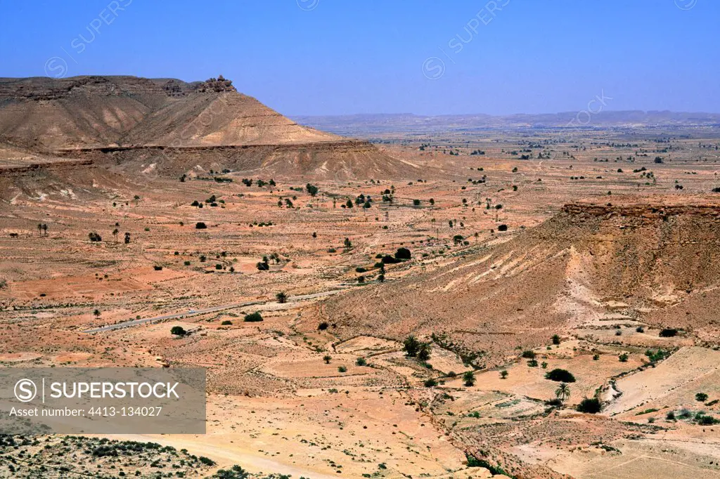 Semi-desert landscape Tunisia