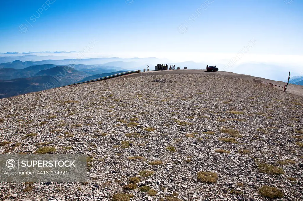 Summit of Mont Ventoux and the Alps Provence France