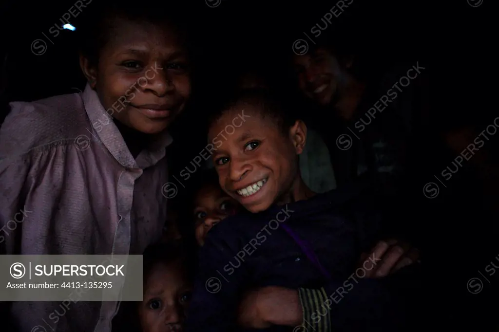 Portrait of children in a home Papua New-Guinea