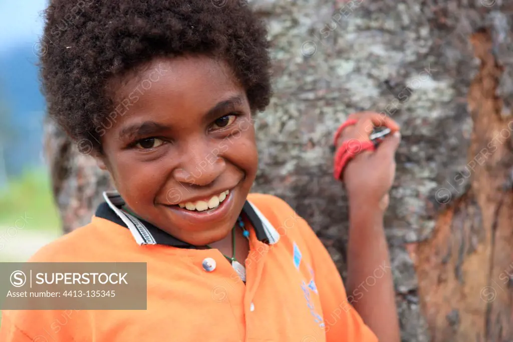 Portrait of a boy Papuan Papua New-Guinea