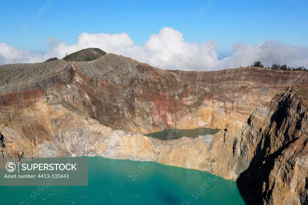 Crater lake volcano Kelimutu Flores Indonesia