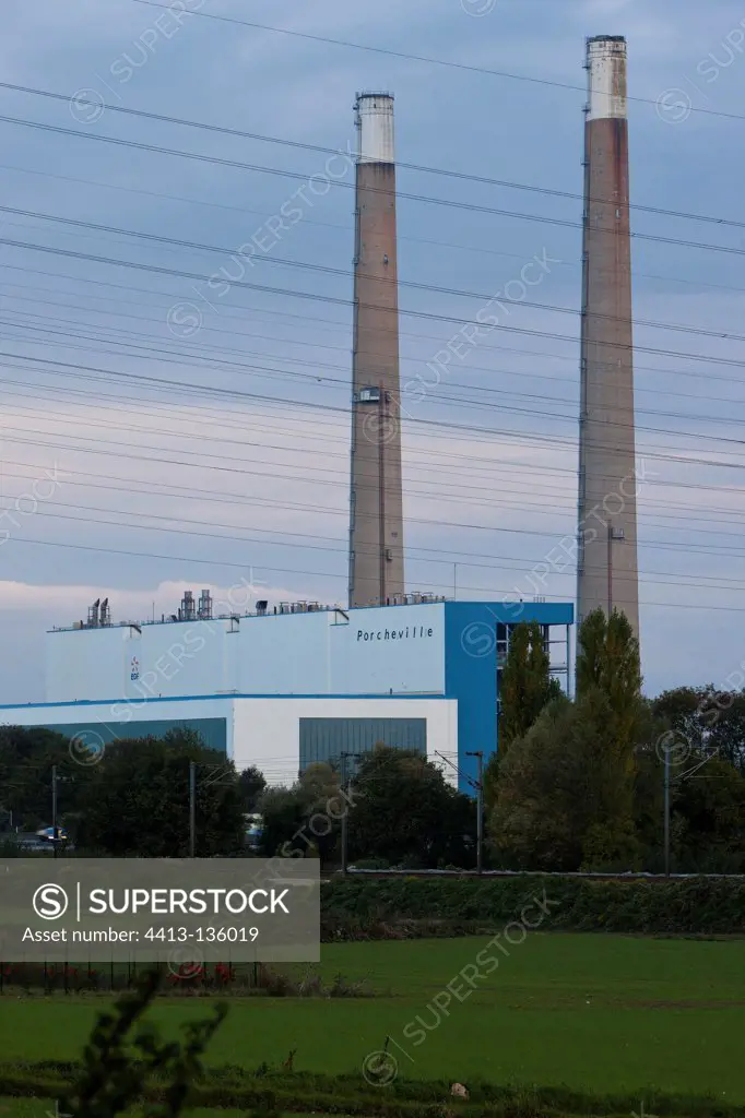 Porcheville thermal power plant fueled by oil France