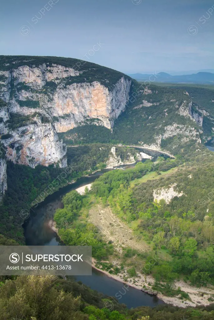 Landscape of the gorges of Ardeche France