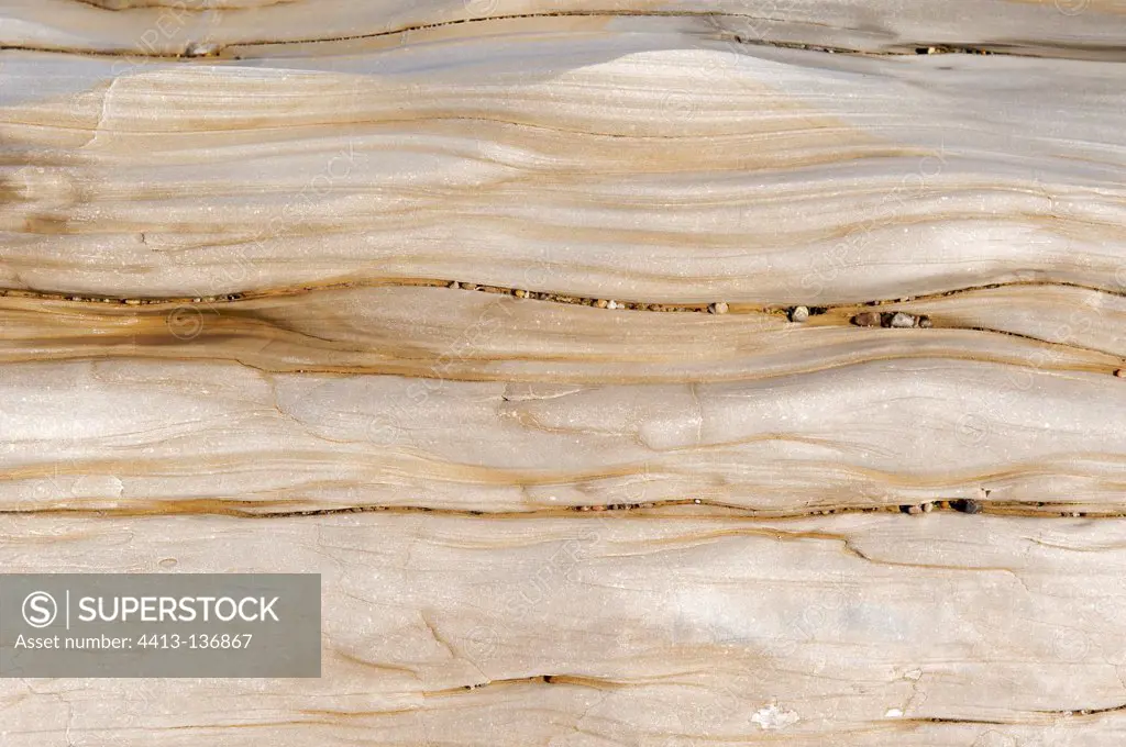 White limestone sedimentary ripples Cote Basque France