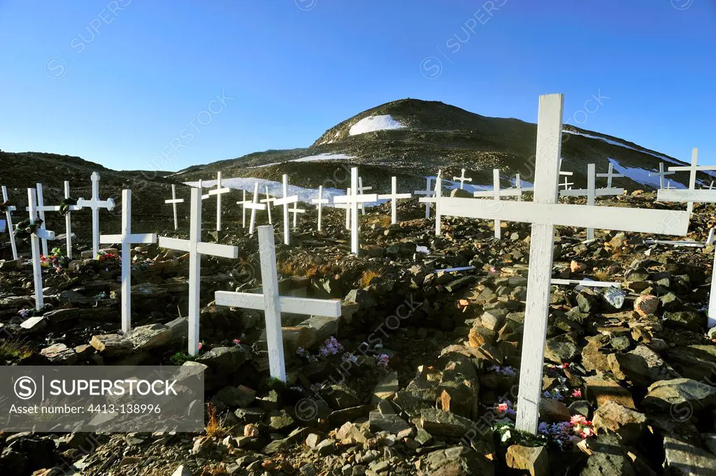 Cemetery of the village of Ittoqqortoormiit Greenland