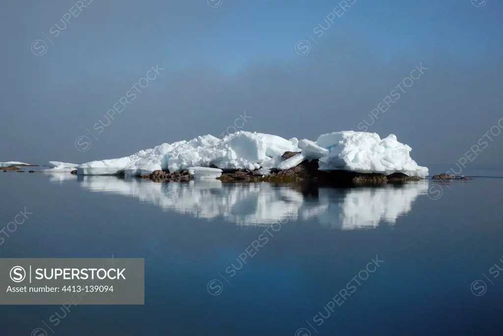 Rest of ice on land Liefdefjorden Svalbard