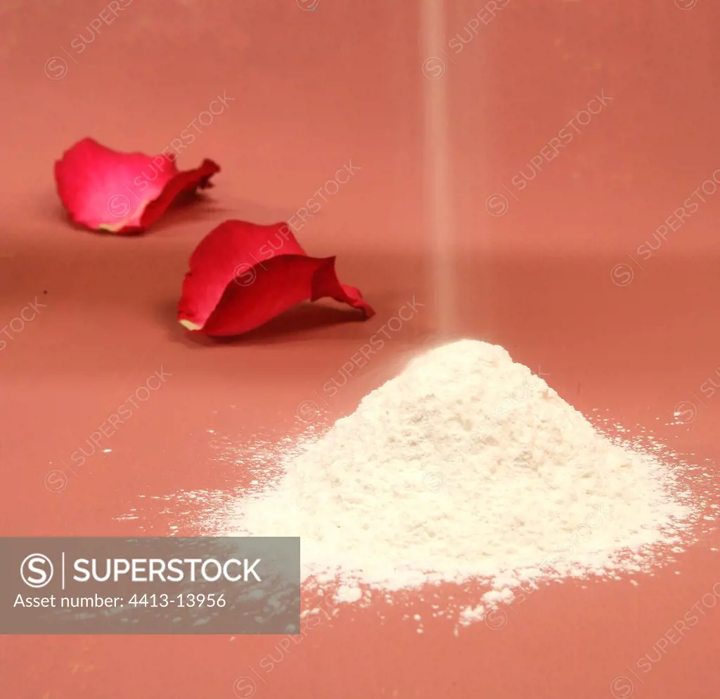 Powders for deodorant and petals of pink