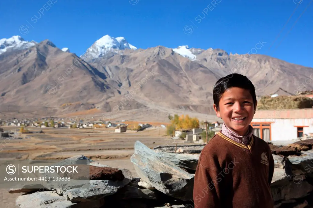 Schoolboy in uniform Zanskar Ladakh Himalayas India