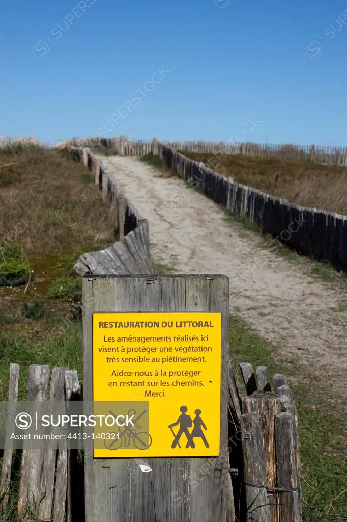 Information panel of the restoration of coastal France