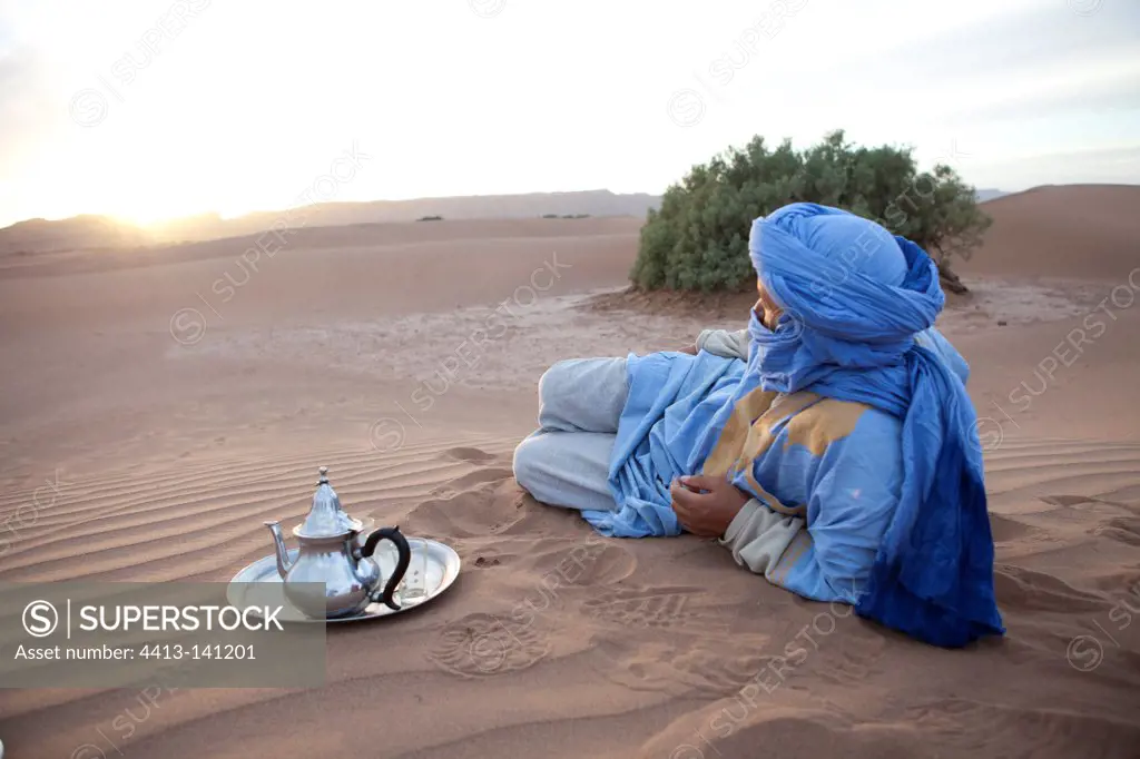 Tea in the desert Draa Valley in Morocco