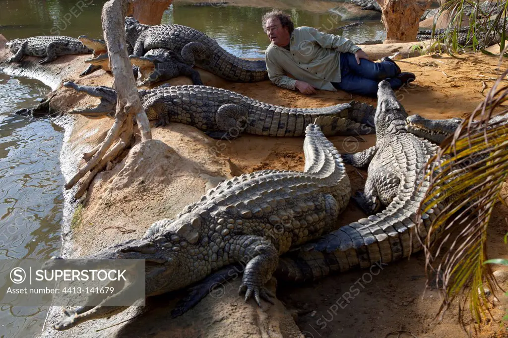 Luc Fougeirol slept with Crocodile Crocodile Farm France