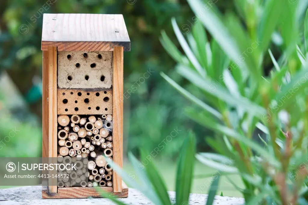 ""Insect hotel"" in a garden