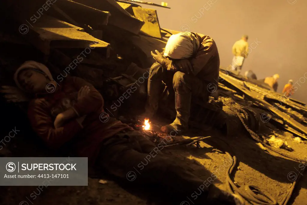 Workers in a Shipbreaking yards in Bangladesh