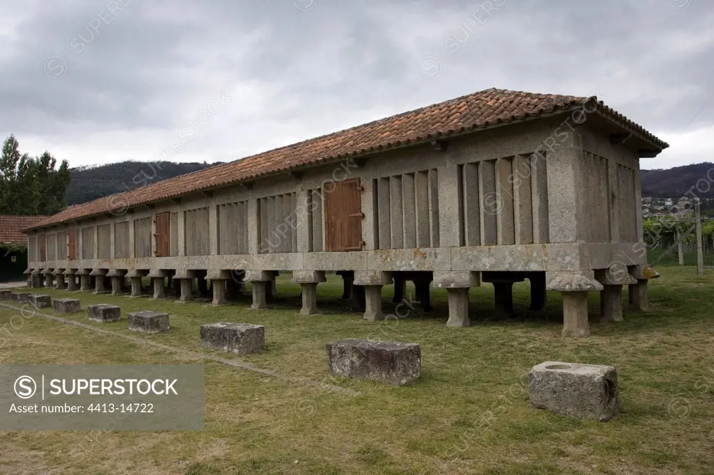 Largest horreo in Galicia at Benedictine monastery Poio