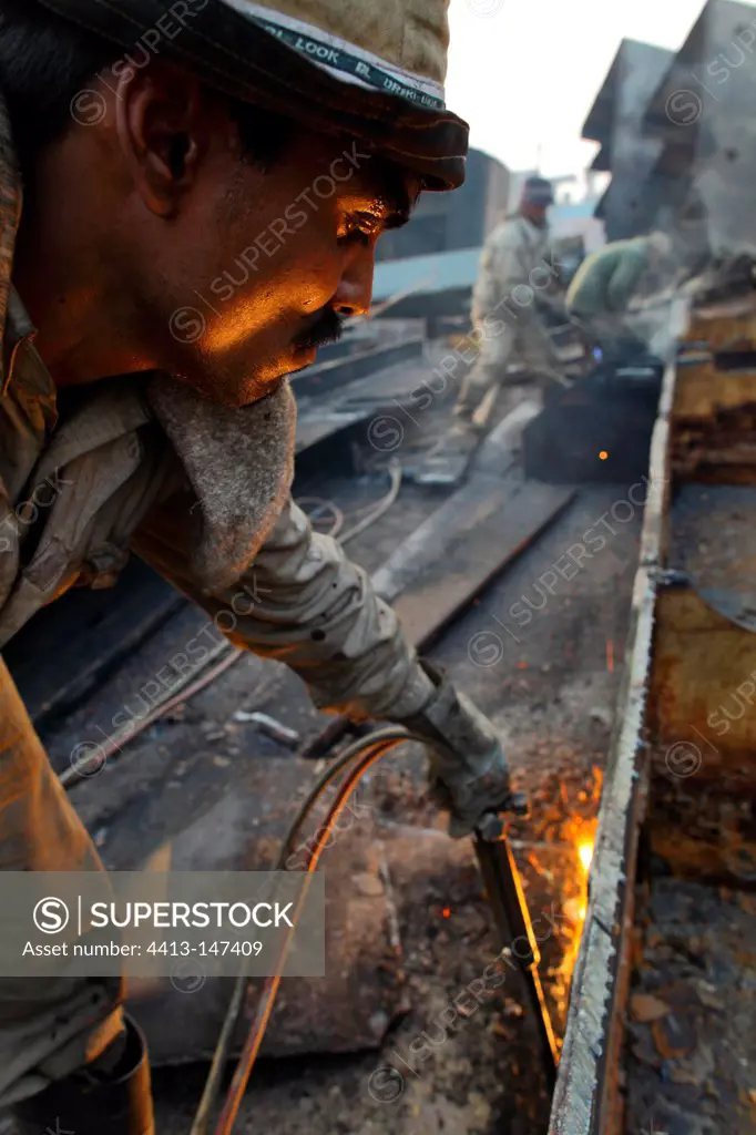 Worker on a ship-breaking yard Bangladesh