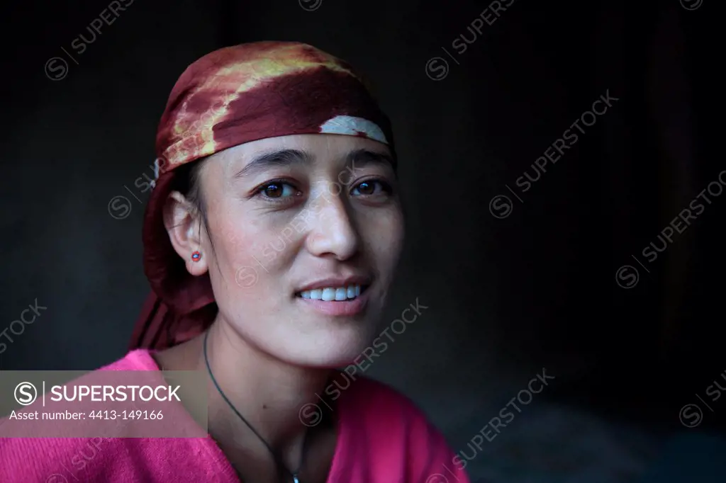 Portrait of a young woman Zanskari in India