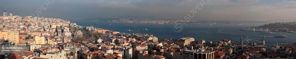 View of the Bosphorus in Istanbul Galata Tower