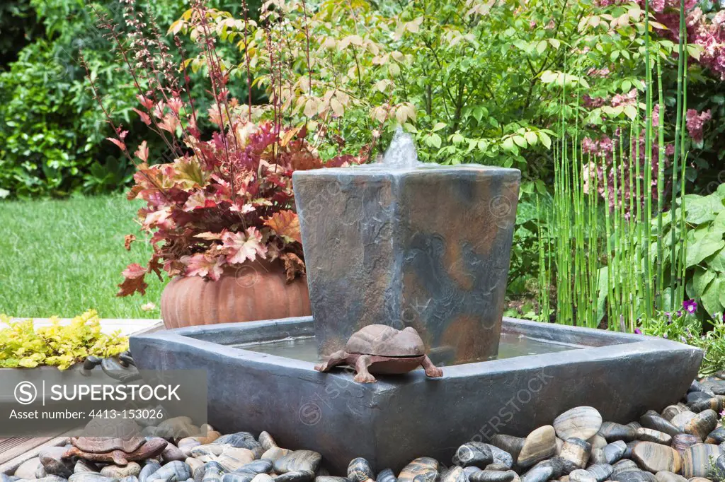 Fountain of pleasure in a garden France