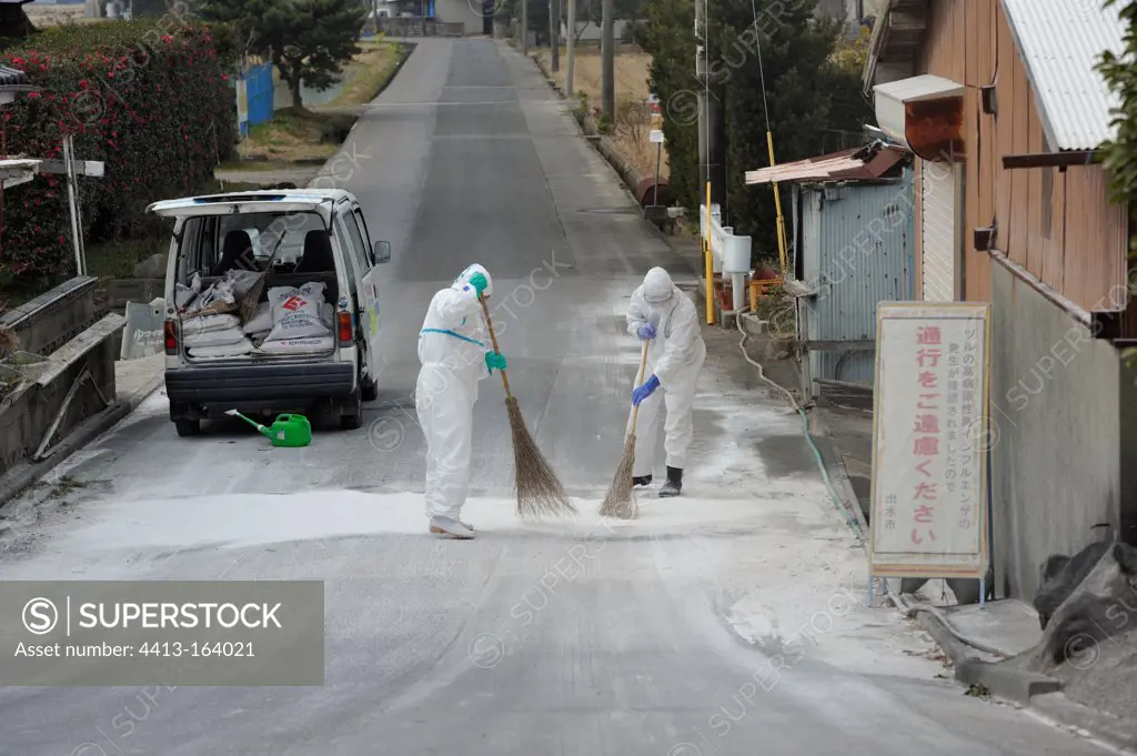 Disinfecting against bird flu in Japan