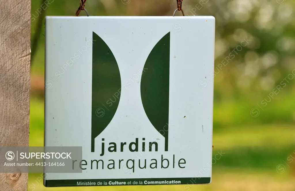 Garden sign a noteworthy France