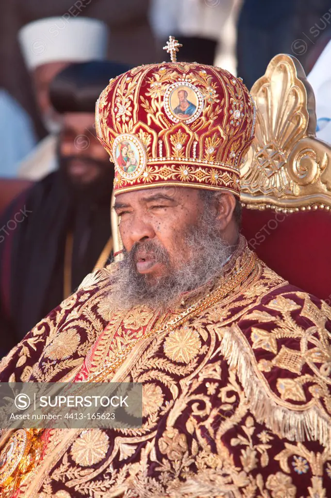Portrait of Patriarch Abuna Paulos in Addis Ababa Ethiopia