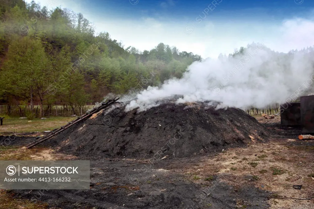 Manufacture of charcoal northwestern Romania