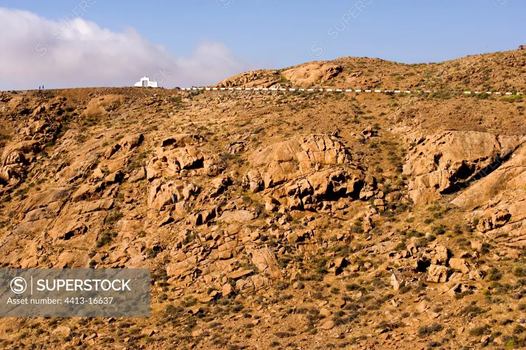 Arid landscape of the center of Fuerteventura Canary