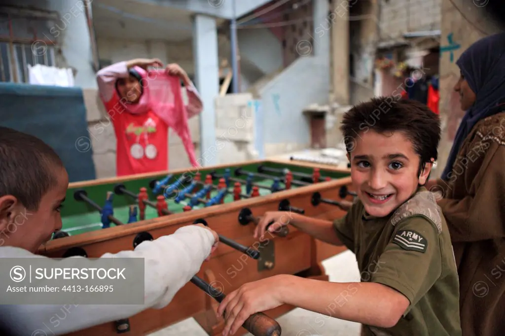Palestinian children playing in the camp of Sabra Lebanon