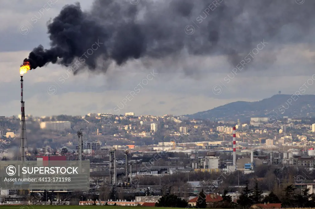 Black smoke from a flare due to a technical accidentFrance